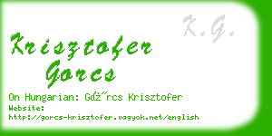 krisztofer gorcs business card